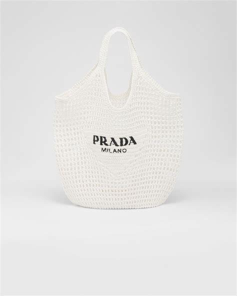 prada tote bag white